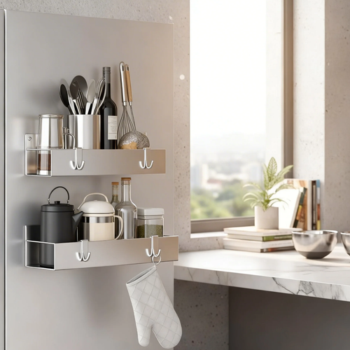 Movlive® Silver Magnetic Spice Shelf