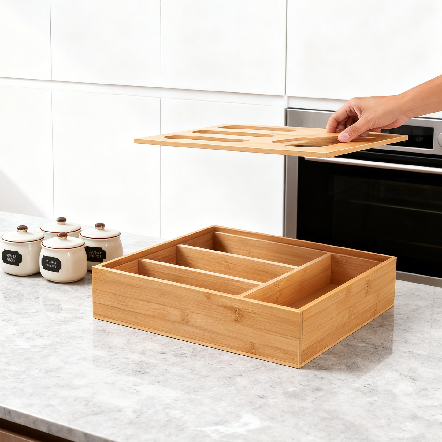 Movlive® Bamboo Plastic Bag Organizer for Drawer